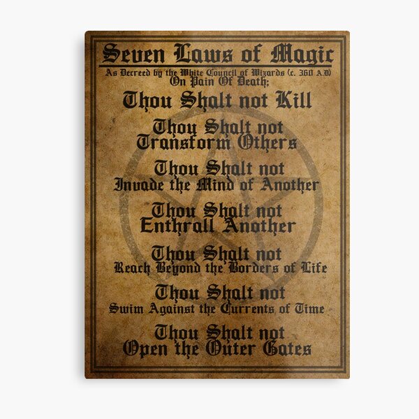 THE SEVEN LAWS OF MAGIC Metal Print