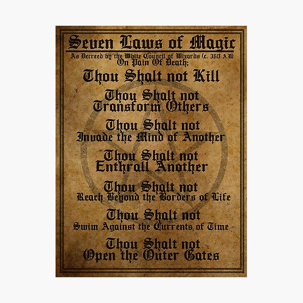 Item preview, THE SEVEN LAWS OF MAGIC designed and sold by DoctorBadguy.