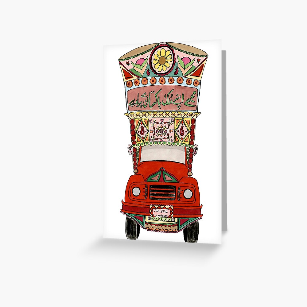 "Pakistani Truck" Greeting Card by zainabxanwar Redbubble