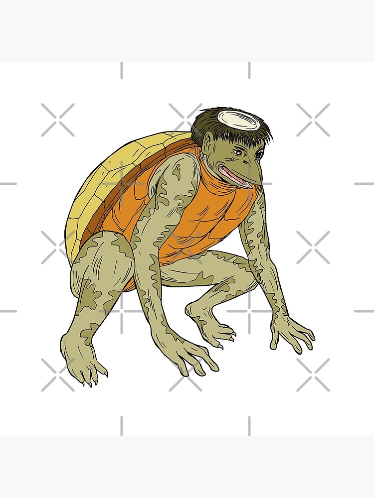 Citroen straal levering aan huis Kappa Monster Crouching Drawing" Art Board Print for Sale by patrimonio |  Redbubble
