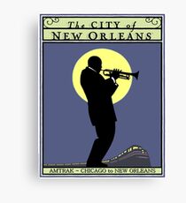 NEW ORLEANS: Weinlese-Amtrak-Zug-Werbungs-Druck Leinwanddruck