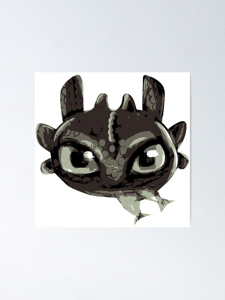 Chibi Black Dragon With Green Eyes Eating Fish Eyesasdaggers