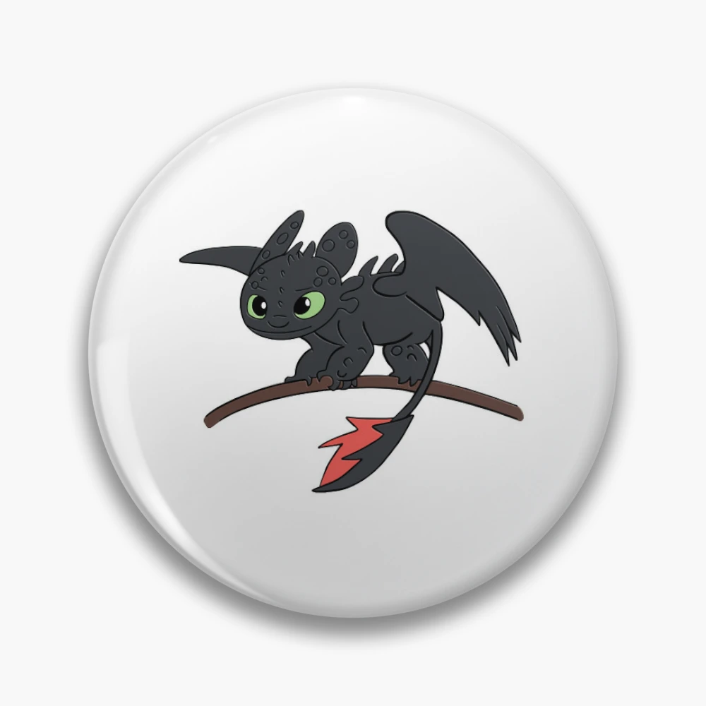 Chapa for Sale con la obra «Dragon Toothless 3d Cómo entrenar a tu dragón,  furia nocturna chibi, luz nocturna» de DeclanPillinger | Redbubble