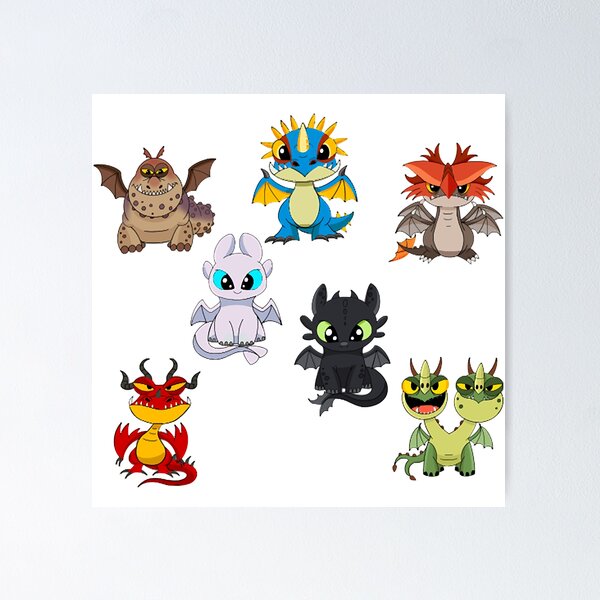 Item preview, Dragons set, httyd characters, how to train your dragon, cute baby dragons for kids  designed and sold by DeclanPillinger.