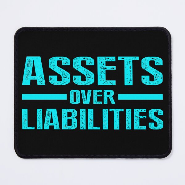 Item preview, Assets Over Liabilities Text in Blue designed and sold by BLMcreations.
