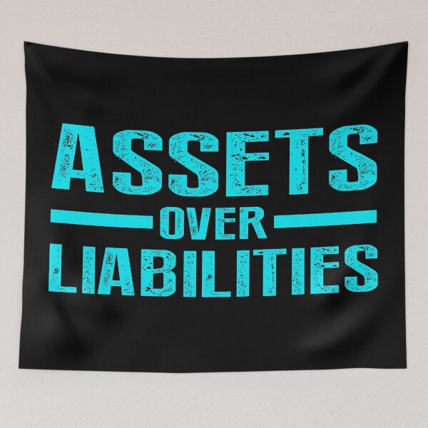 Item preview, Assets Over Liabilities Text in Blue designed and sold by BLMcreations.