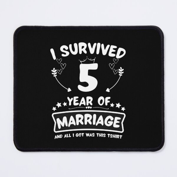 Item preview, Survived 5 Years Marriage Happy 5th Anniversary Funny Couples designed and sold by JoshBulky.