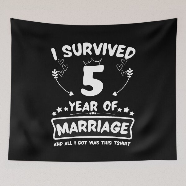 Item preview, Survived 5 Years Marriage Happy 5th Anniversary Funny Couples designed and sold by JoshBulky.