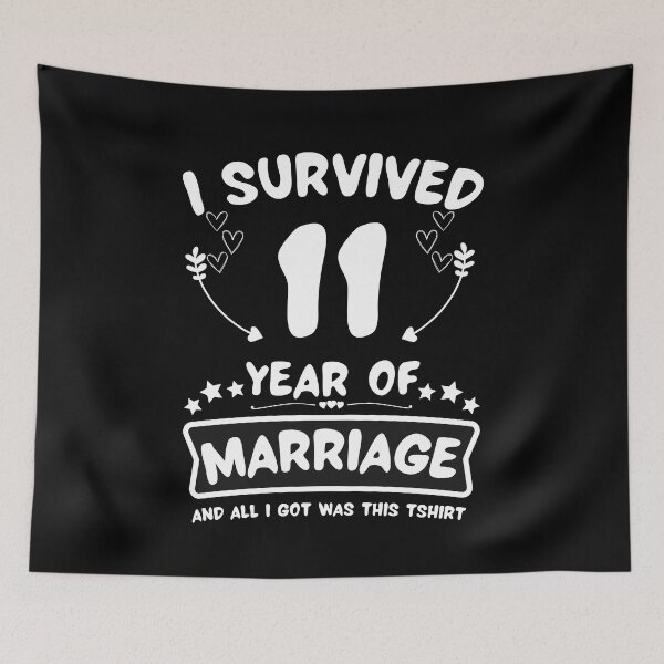 Item preview, Survived 11 Years Marriage Happy 11th Anniversary Funny Couples designed and sold by JoshBulky.