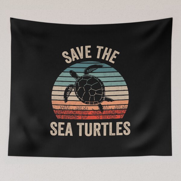 Item preview, Save the Sea Turtles Retro Vintage Climate Change Earth Day designed and sold by haselshirt.