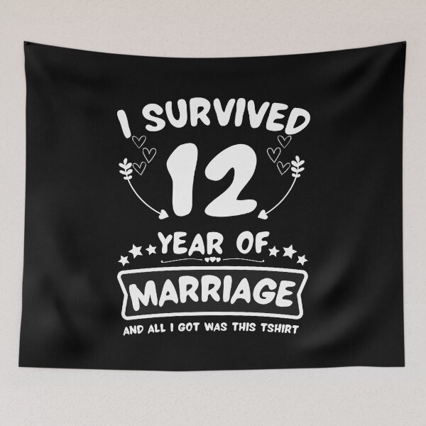 Item preview, Survived 12 Years Marriage Happy 12th Anniversary Funny Couples designed and sold by JoshBulky.