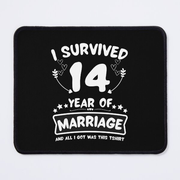 Item preview, Survived 14 Years Marriage Happy 14th Anniversary Funny Couples designed and sold by JoshBulky.