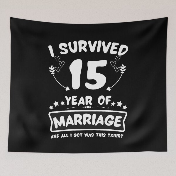 Item preview, Survived 15 Years Marriage Happy 15th Anniversary Funny Couples designed and sold by JoshBulky.