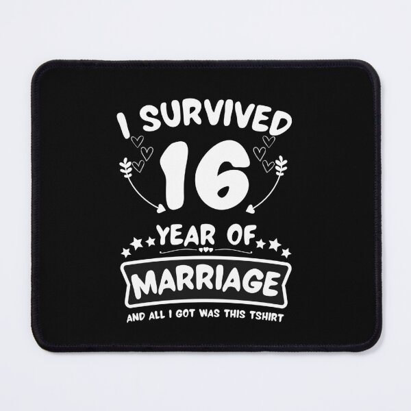 Item preview, Survived 16 Years Marriage Happy 16th Anniversary Funny Couples designed and sold by JoshBulky.