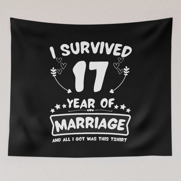 Item preview, Survived 17 Years Marriage Happy 17th Anniversary Funny Couples designed and sold by JoshBulky.