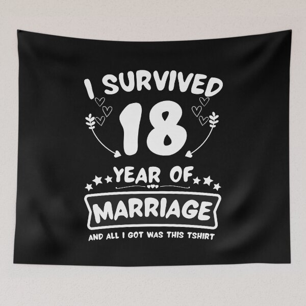 Item preview, Survived 18 Years Marriage Happy 18th Anniversary Funny Couples designed and sold by JoshBulky.