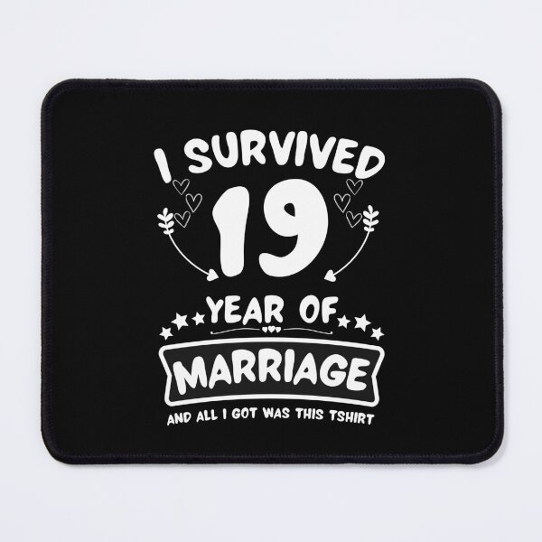 Item preview, Survived 19 Years Marriage Happy 19th Anniversary Funny Couples designed and sold by JoshBulky.