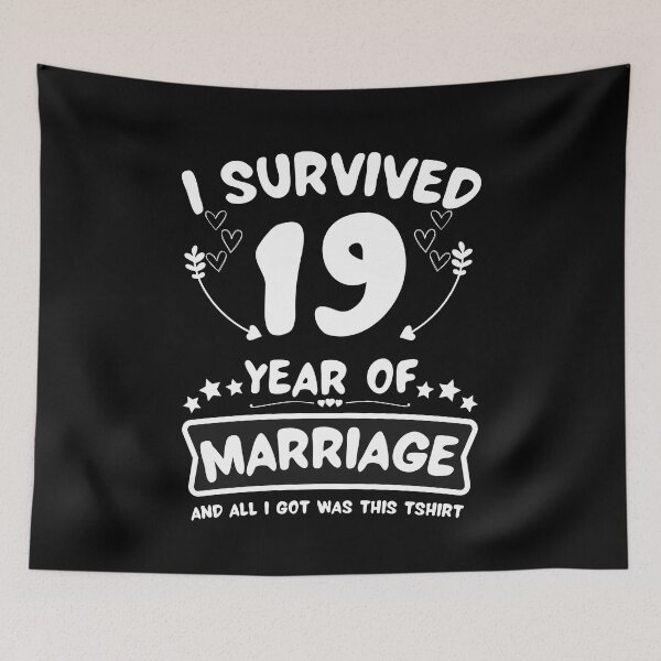 Item preview, Survived 19 Years Marriage Happy 19th Anniversary Funny Couples designed and sold by JoshBulky.