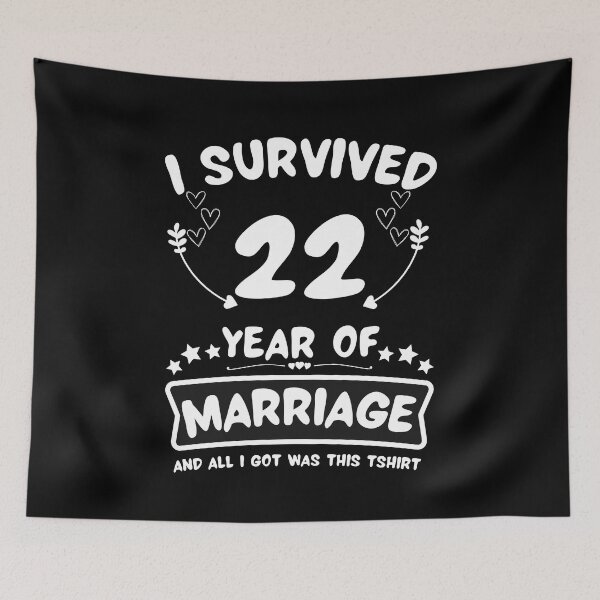 Item preview, Survived 22 Years Marriage Happy 22th Anniversary Funny Couples designed and sold by JoshBulky.
