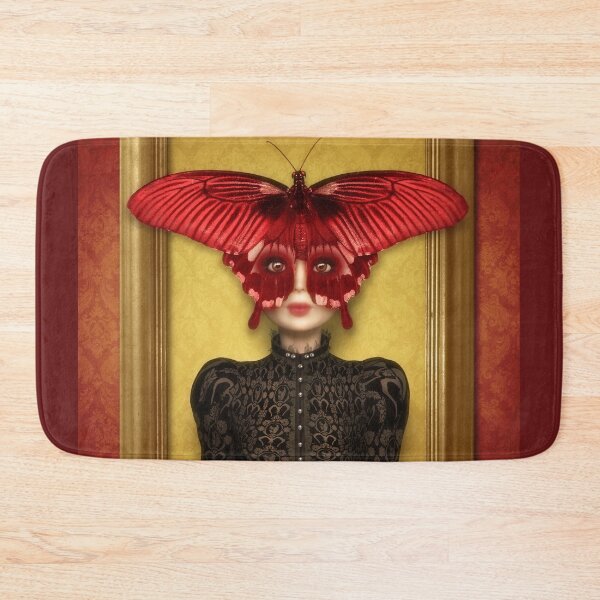 Item preview, Woman with big butterfly mask in a golden frame designed and sold by Britta Glodde.