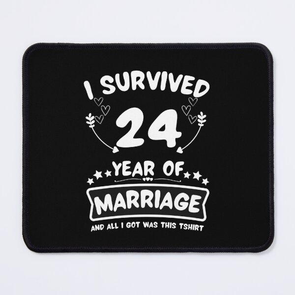 Item preview, Survived 24 Years Marriage Happy 24th Anniversary Funny Couples designed and sold by JoshBulky.