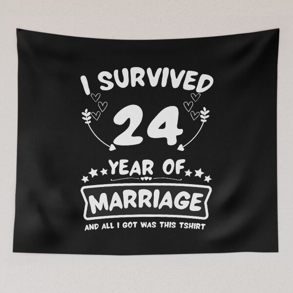 Item preview, Survived 24 Years Marriage Happy 24th Anniversary Funny Couples designed and sold by JoshBulky.