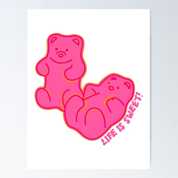 Transluscent Hot Pink Gummy Bear Art Piece Sculpture Novelty Candy Costume  Accessory & Home Decor Display 