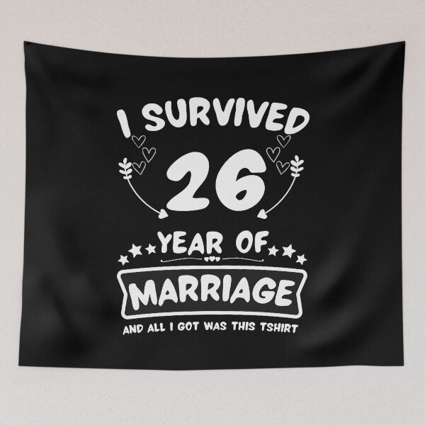 Item preview, Survived 26 Years Marriage Happy 26th Anniversary Funny Couples designed and sold by JoshBulky.