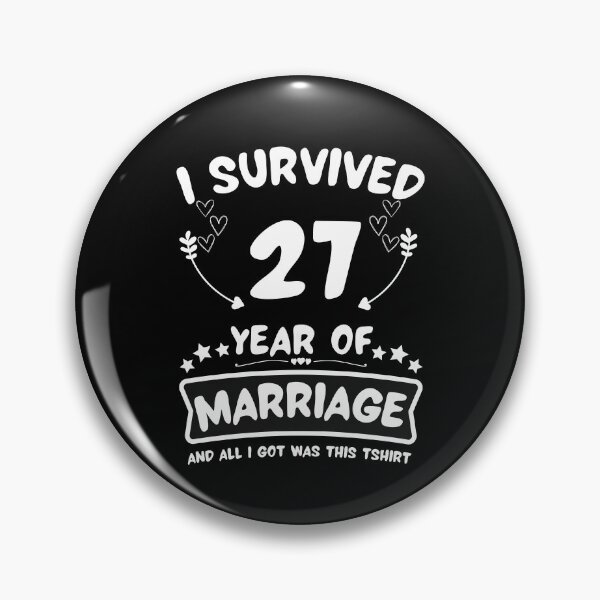 Item preview, Survived 27 Years Marriage Happy 27th Anniversary Funny Couples designed and sold by JoshBulky.
