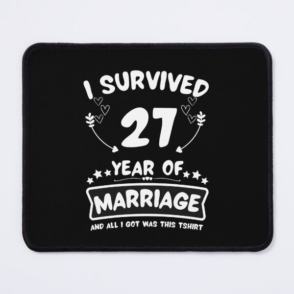 Item preview, Survived 27 Years Marriage Happy 27th Anniversary Funny Couples designed and sold by JoshBulky.