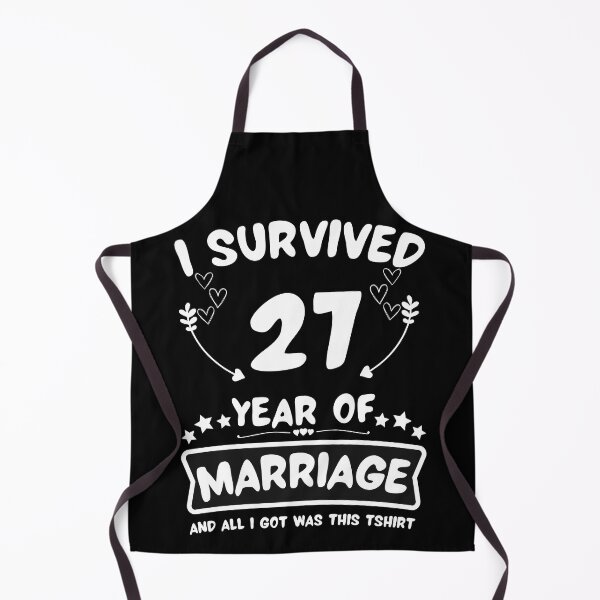 Item preview, Survived 27 Years Marriage Happy 27th Anniversary Funny Couples designed and sold by JoshBulky.