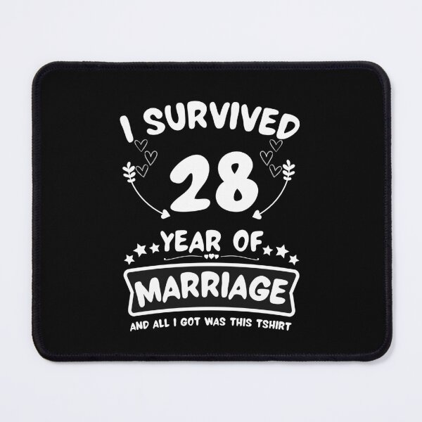 Item preview, Survived 28 Years Marriage Happy 28th Anniversary Funny Couples designed and sold by JoshBulky.