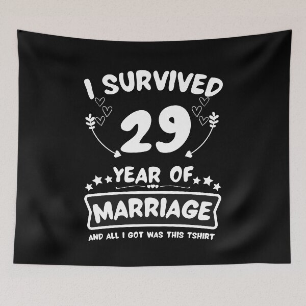 Item preview, Survived 29 Years Marriage Happy 29th Anniversary Funny Couples designed and sold by JoshBulky.