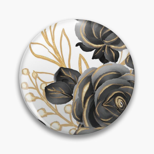 Item preview, Floral Rose Art Golden Black  designed and sold by Tshirtstory.