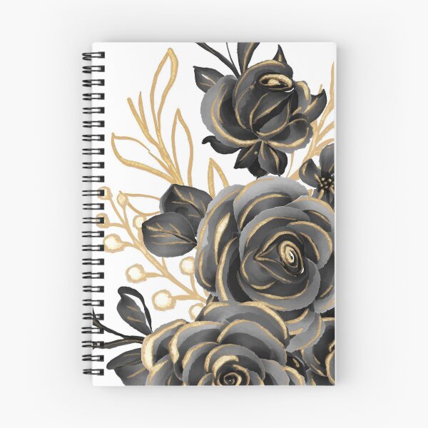 Item preview, Floral Rose Art Golden Black  designed and sold by Tshirtstory.