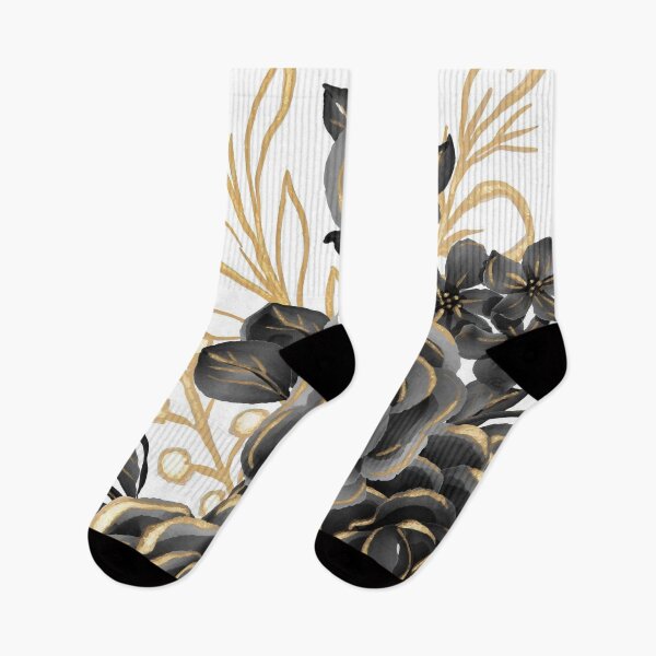 Item preview, Floral Rose Art Golden Black  designed and sold by Tshirtstory.