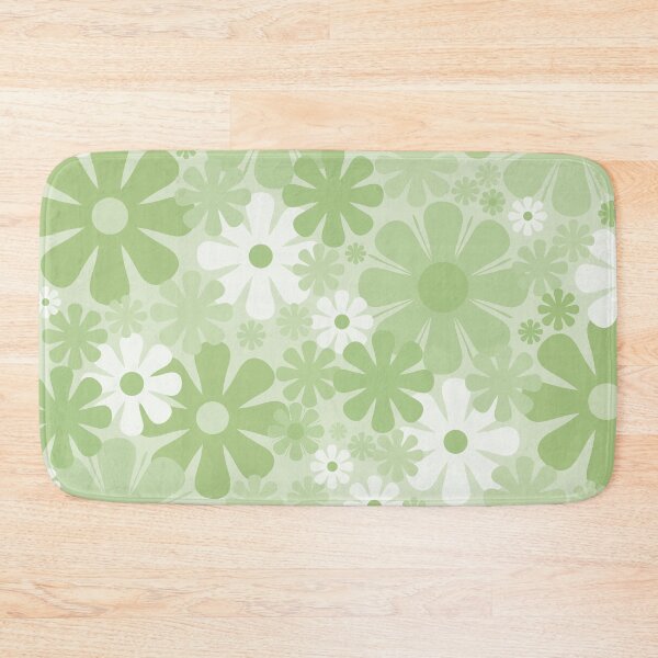 Item preview, Retro 60s 70s Aesthetic Floral Pattern in Pastel Green designed and sold by kierkegaard.