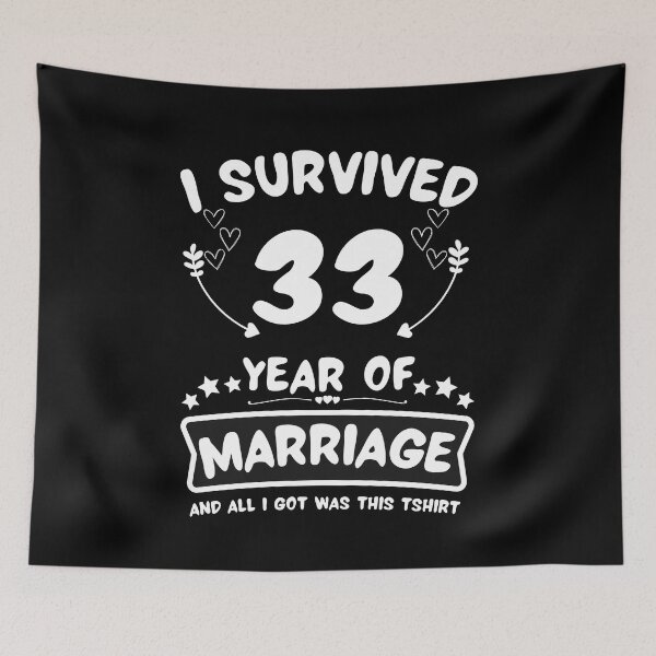 Item preview, Survived 33Years Marriage Happy 33th Anniversary Funny Couples designed and sold by JoshBulky.