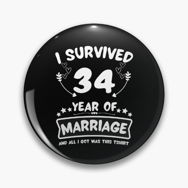 Item preview, Survived 34Years Marriage Happy 34th Anniversary Funny Couples designed and sold by JoshBulky.