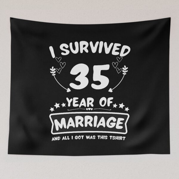 Item preview, Survived 35Years Marriage Happy 35th Anniversary Funny Couples designed and sold by JoshBulky.