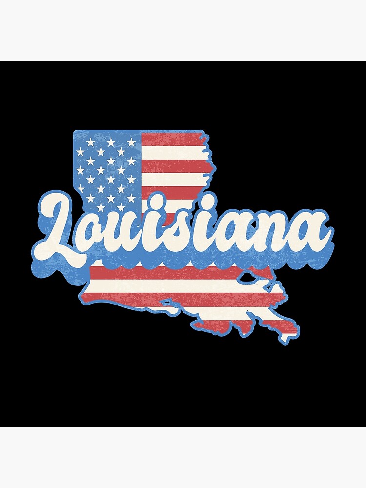 Vintage Distressed Patriotic Louisiana American Flag 4th of July Shirt,  Merica, All 50 States | Greeting Card