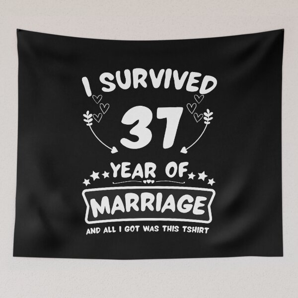 Item preview, Survived 37Years Marriage Happy 37th Anniversary Funny Couples designed and sold by JoshBulky.