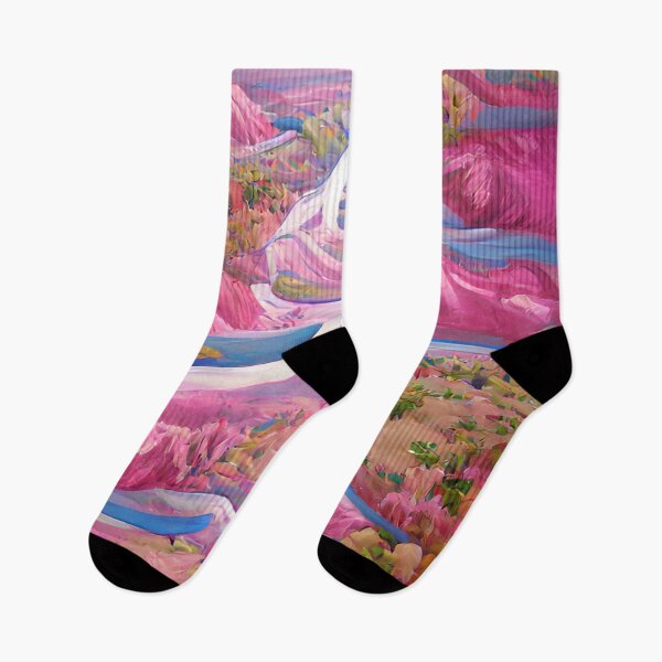 Item preview, Pink River Between Hills | Artificial Inteligence Generated Art designed and sold by AllAboutAI.
