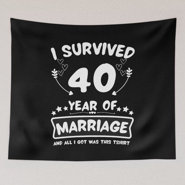 Item preview, Survived 40Years Marriage Happy 40th Anniversary Funny Couples designed and sold by JoshBulky.