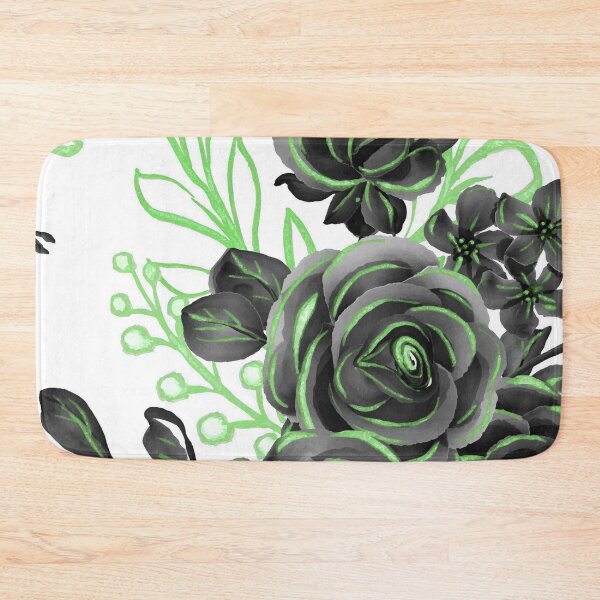 Item preview, Floral Rose Art Green Black  designed and sold by Tshirtstory.