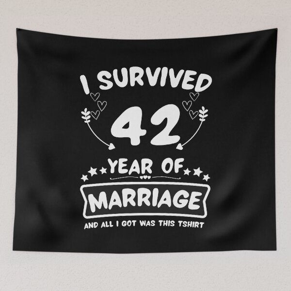 Item preview, Survived 42Years Marriage Happy 42th Anniversary Funny Couples designed and sold by JoshBulky.
