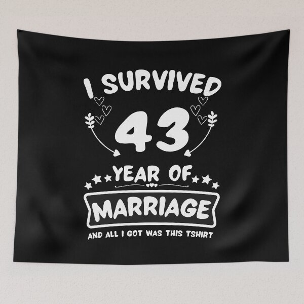 Item preview, Survived 43Years Marriage Happy 43th Anniversary Funny Couples designed and sold by JoshBulky.