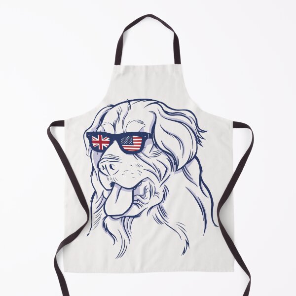 Item preview, Dog with Shades Golden Retriever with US UK Flags designed and sold by Click-Like.