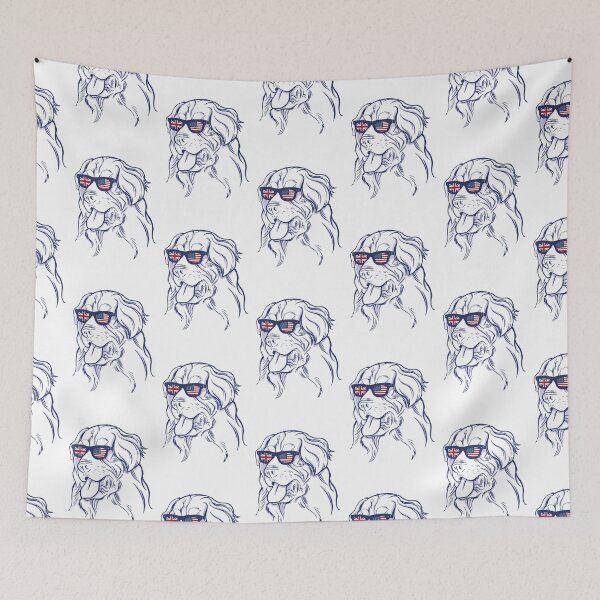 Item preview, Dog with Shades Golden Retriever with US UK Flags designed and sold by Click-Like.