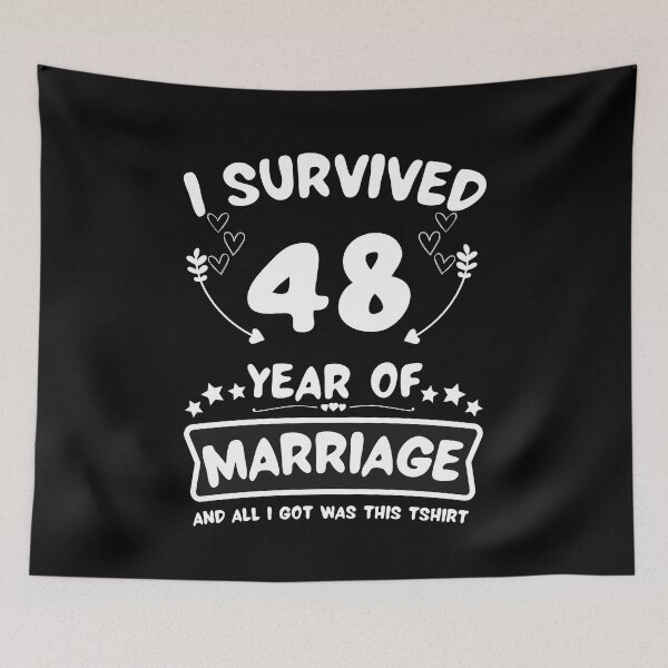 Item preview, Survived 48Years Marriage Happy 48th Anniversary Funny Couples designed and sold by JoshBulky.